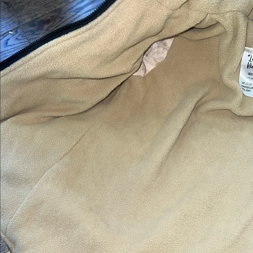 Tan Quilted Hooded Jacket with Ears 12-18 months baby ! European EUC